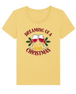 cu vin si umor de  Crăciun - Dreaming of a wine Christmas Tricou mânecă scurtă guler larg fitted Damă Expresser