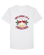 cu vin si umor de  Crăciun - Dreaming of a wine Christmas Tricou mânecă scurtă guler larg Bărbat Skater