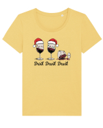 cu vin si umor de  Crăciun - Drink drank drunk Tricou mânecă scurtă guler larg fitted Damă Expresser