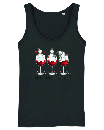 cu vin si umor de  Crăciun - Drink drank drunk snowmen Black