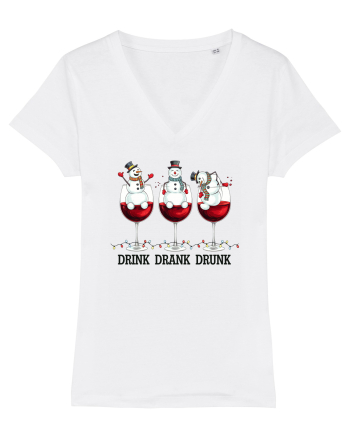 cu vin si umor de  Crăciun - Drink drank drunk snowmen White