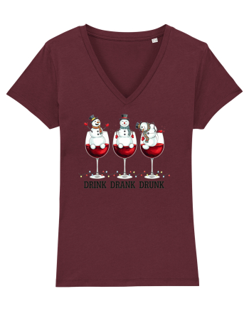 cu vin si umor de  Crăciun - Drink drank drunk snowmen Burgundy