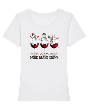 cu vin si umor de  Crăciun - Drink drank drunk snowmen White