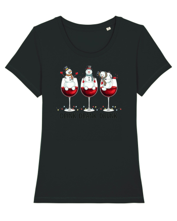 cu vin si umor de  Crăciun - Drink drank drunk snowmen Black