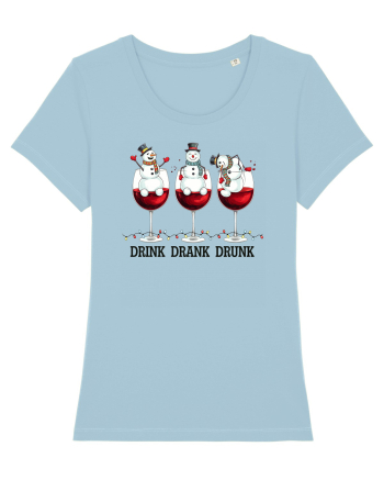 cu vin si umor de  Crăciun - Drink drank drunk snowmen Sky Blue