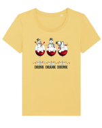 cu vin si umor de  Crăciun - Drink drank drunk snowmen Tricou mânecă scurtă guler larg fitted Damă Expresser