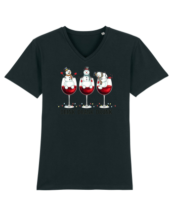 cu vin si umor de  Crăciun - Drink drank drunk snowmen Black