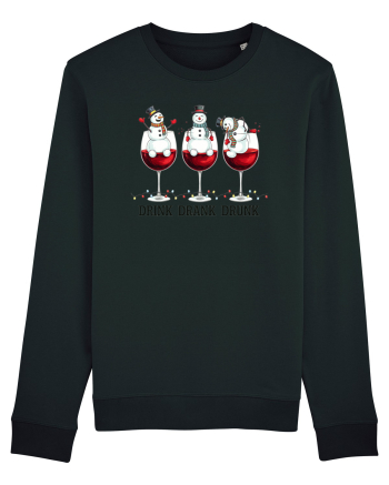 cu vin si umor de  Crăciun - Drink drank drunk snowmen Black