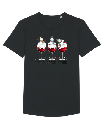 cu vin si umor de  Crăciun - Drink drank drunk snowmen Black