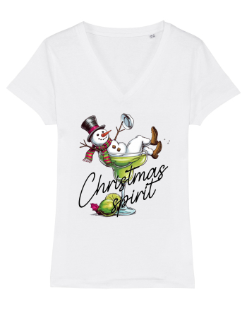 cu vin si umor de  Crăciun - Green Christmas Spirit White