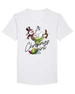 cu vin si umor de  Crăciun - Green Christmas Spirit Tricou mânecă scurtă guler larg Bărbat Skater