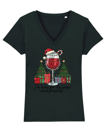 cu vin si umor de  Crăciun - I am here for the wine and presents Black