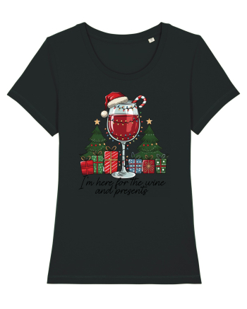 cu vin si umor de  Crăciun - I am here for the wine and presents Black