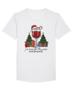 cu vin si umor de  Crăciun - I am here for the wine and presents Tricou mânecă scurtă guler larg Bărbat Skater