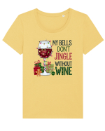 cu vin si umor de  Crăciun - My bells do not jingle without wine Tricou mânecă scurtă guler larg fitted Damă Expresser