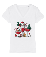 cu vin si umor de  Crăciun - Sweet Wine Christmas Tricou mânecă scurtă guler V Damă Evoker