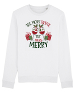 cu vin si umor de  Crăciun - The more wine the more merry Bluză mânecă lungă Unisex Rise