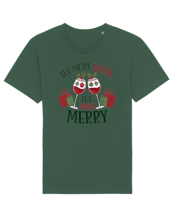 cu vin si umor de  Crăciun - The more wine the more merry Bottle Green