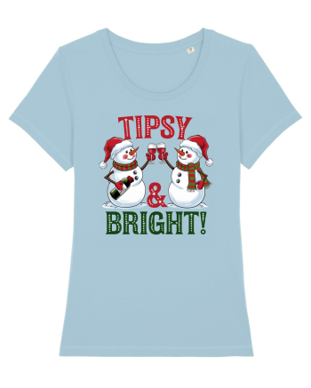 cu vin si umor de  Crăciun - Tipsy and bright Sky Blue