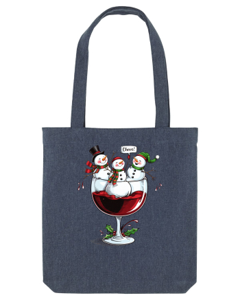 cu vin si umor de  Crăciun - Wine and cheering snowmen Midnight Blue