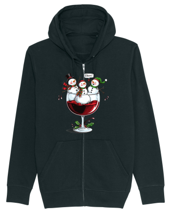 cu vin si umor de  Crăciun - Wine and cheering snowmen Black