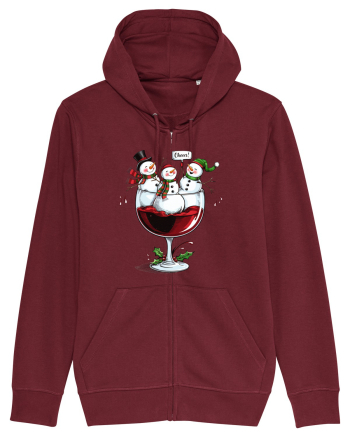 cu vin si umor de  Crăciun - Wine and cheering snowmen Burgundy