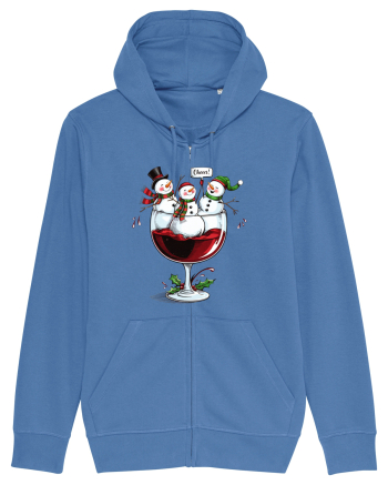 cu vin si umor de  Crăciun - Wine and cheering snowmen Bright Blue