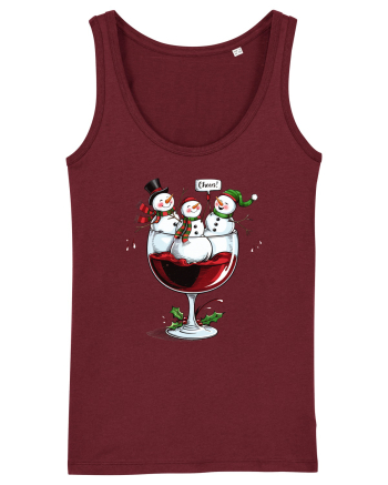cu vin si umor de  Crăciun - Wine and cheering snowmen Burgundy