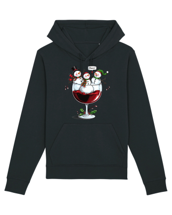 cu vin si umor de  Crăciun - Wine and cheering snowmen Black