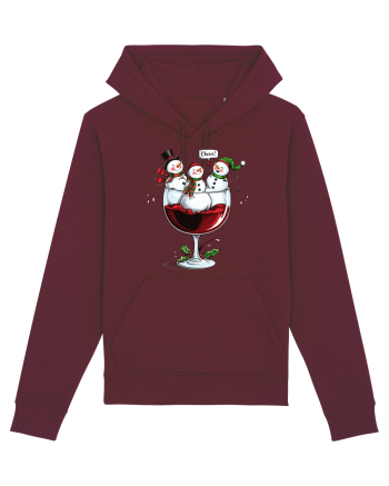cu vin si umor de  Crăciun - Wine and cheering snowmen Burgundy
