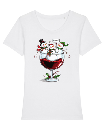cu vin si umor de  Crăciun - Wine and cheering snowmen White
