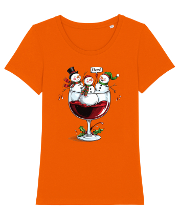 cu vin si umor de  Crăciun - Wine and cheering snowmen Bright Orange