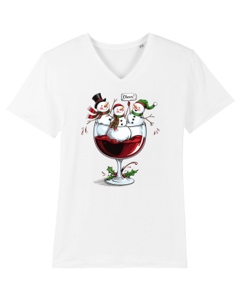 cu vin si umor de  Crăciun - Wine and cheering snowmen White