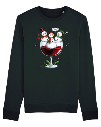 cu vin si umor de  Crăciun - Wine and cheering snowmen Black