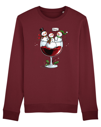 cu vin si umor de  Crăciun - Wine and cheering snowmen Burgundy