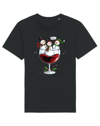 cu vin si umor de  Crăciun - Wine and cheering snowmen Black