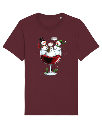cu vin si umor de  Crăciun - Wine and cheering snowmen Burgundy
