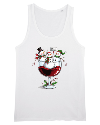 cu vin si umor de  Crăciun - Wine and cheering snowmen White