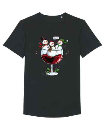 cu vin si umor de  Crăciun - Wine and cheering snowmen Black