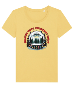Crăciun extraterestru - Beaming with Christmas spirit Tricou mânecă scurtă guler larg fitted Damă Expresser