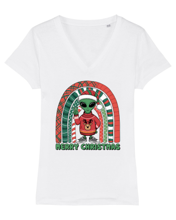 Crăciun extraterestru - Merry Christmas Alien White