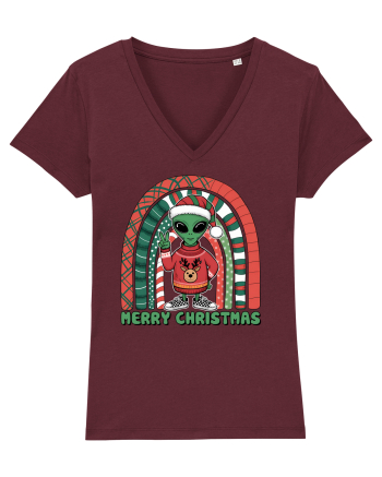 Crăciun extraterestru - Merry Christmas Alien Burgundy