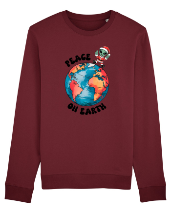 Crăciun extraterestru - Peace on Earth Burgundy