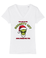 Crăciun extraterestru - You are on the naughty list Tricou mânecă scurtă guler V Damă Evoker