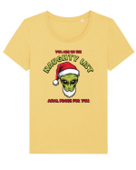 Crăciun extraterestru - You are on the naughty list Tricou mânecă scurtă guler larg fitted Damă Expresser