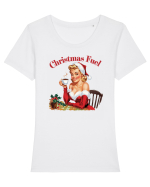 de Crăciun pentru femei cu atitudine - Christmas fuel Tricou mânecă scurtă guler larg fitted Damă Expresser