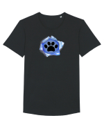 Dog footprint Tricou mânecă scurtă guler larg Bărbat Skater