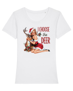 de Crăciun pentru femei cu atitudine - I choose the deer Tricou mânecă scurtă guler larg fitted Damă Expresser