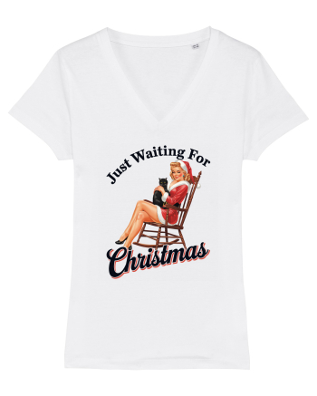 de Crăciun pentru femei cu atitudine - Just waiting for Christmas White