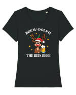 cu bere de Crăciun - Brew-dolph the rein-beer Tricou mânecă scurtă guler larg fitted Damă Expresser